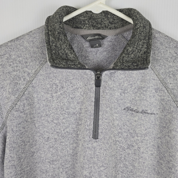 Eddie Bauer Men's Gray Long Sleeve 1/4 Zip Sweater Adventure Hiking WeekendSizeM - Picture 4 of 13